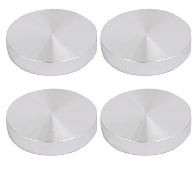 Image of Sourcingmap 4pcs 50mm Dia 10mm Thickness M8 Thread Aluminum Disc Hardware for Glass Table