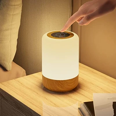 Image of Görvitor Dimmable Wireless Touch Lamps Bedside, Rechargeable Baby Night Light Battery Operated with 8 Colour Changing &amp; 3 Mode, LED Timer for Nursery Adult Bedroom Table Camping