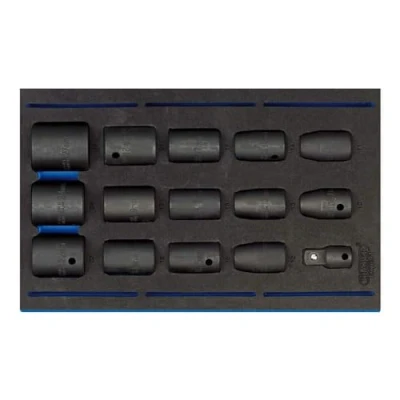 Image of Draper Impact Socket Set in 1/4 Drawer EVA Insert Tray, 1/2&quot; Sq. Dr. (15 Piece)