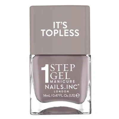 Image of Nails Inc It&#039;s Topless Gel Nail Polish, 4 in 1 Base Coat, Treatment, Color &amp; Top Long Lasting, Strong, Chip Free Nails, Glossy Salon Quality Manicure At Home, Vegan, Cruelty Free, Shade Megan