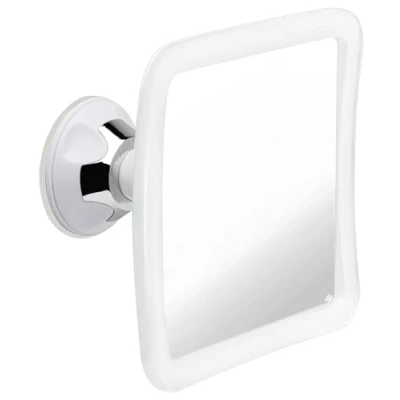 Image of MIRRORVANA Fogless Shower Mirror with 360 Suction Cup Anti Fog &amp; Mist Free Shatterproof Shaving for Bathroom 16cm x (Pure White)