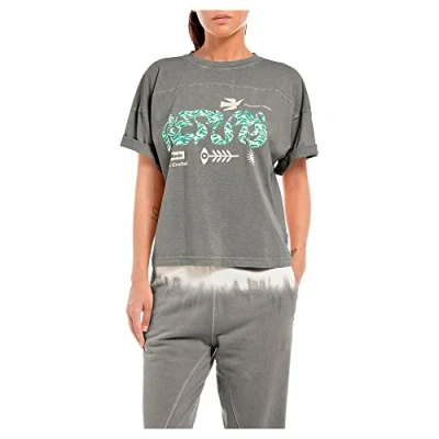 Image of REPLAY Adult W3043 Earthe Made T Shirt, Nepaly Grey 585, M