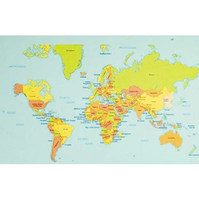 Image of Melody Jane Dolls House World Map Miniature School Study Office Accessory