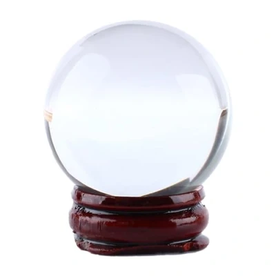 Image of Clear Crystal Ball 40mm/1.6&quot; Asian Rare Natural Quartz Magic Sphere with Stand Base,Transparent