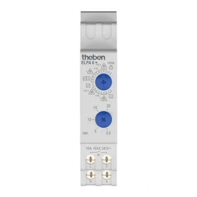 Image of Theben 0060003 THEB Elpa 6 Plus 10 Function in line Stair Light Timer Switch, White