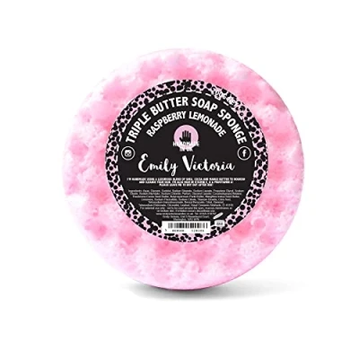 Image of Emily Victoria Triple Butter Soap Sponge Raspberry Lemonade Citrus &amp; Sweet Scent 200g