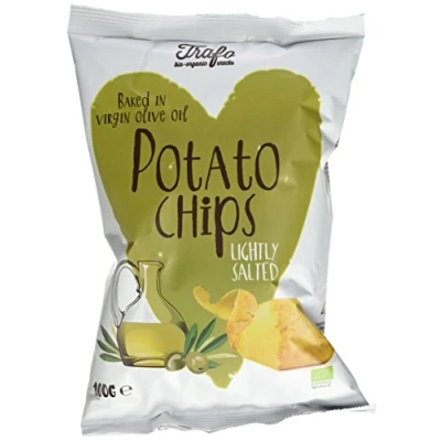 Image of Trafo Organic Potato Chips Baked in Olive Oil 100 g (Pack of 4)