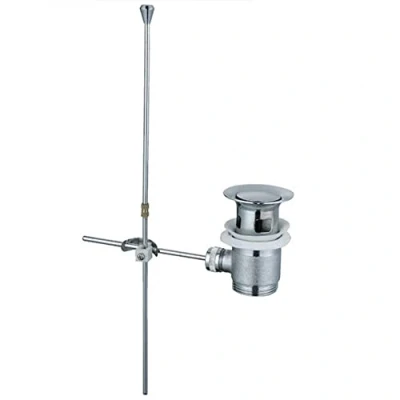 Image of The Home Store Chrome Bathroom Basin Sink Waste Push Pull Rod Lever Pop Up Plug Slotted BSP