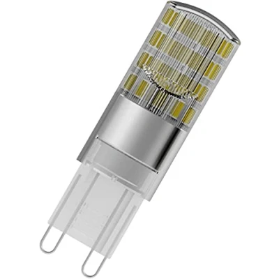Image of OSRAM LED pin lamp with G9 socket, warm white (2700K), 12V low voltage lamp, 2.6W, replacement for conventional 30W double pack