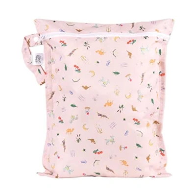 Image of Bumkins Waterproof Wet Bags for Baby, Disney Princess, Travel, Swimsuit, Cloth Diapers, Pump Parts, Gym Clothes, Toiletries, Strap to Stroller, Zipper Reusable Bag