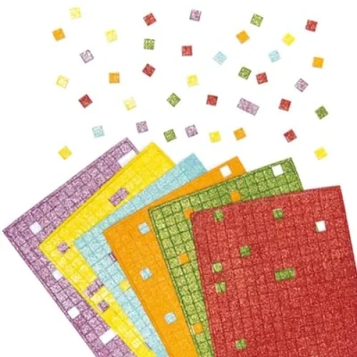 Image of Baker Ross EF571 Glitter Foam Self Adhesive Mosaic Squares (Pack of 1950) Perfect for Arts and Crafts