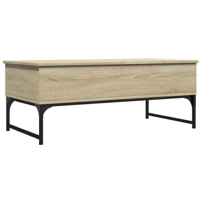 Image of vidaXL Coffee Table Sonoma Oak 100x50x40 cm Engineered Wood and Metal