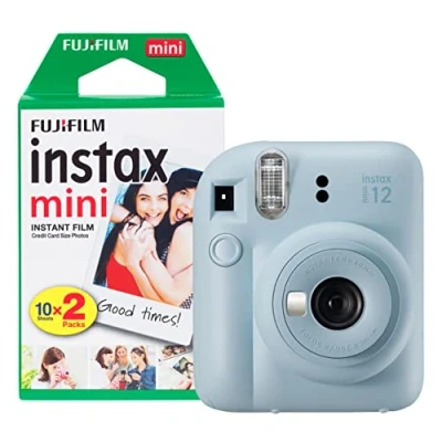 Image of Fujifilm Instax Mini 12 Instant Camera with 20 Shot Film Pack Pastel Blue