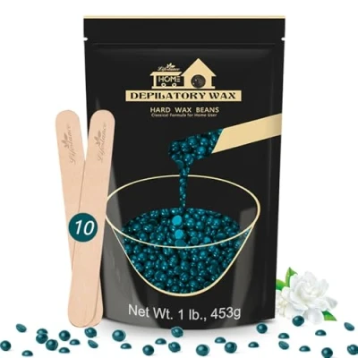 Image of Lifestance 450g Dark Green Wax Beads, Slender Hair Removal Formula, Hard Beads for Face, Eyebrow, Arm, Fine Painless Waxing Removal, with 10 Applicators,