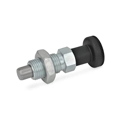 Image of Ganter Normelemente GN 717 8 M12X1 5 BK ST Latching Bolt, Silver, Pack of 2
