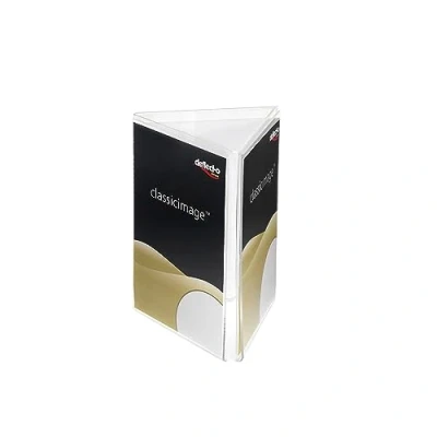 Image of Deflecto 3 Sided A6 Portrait Sign Holder Menu Display Plastic Stand Holders Stands For Leaflet Poster