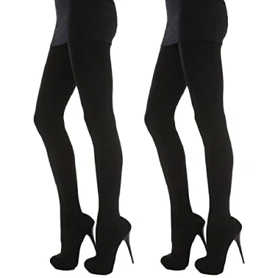 Image of Undercover 2 Pack Ladies 300 Denier Appearance Thermal Tights Black X Large