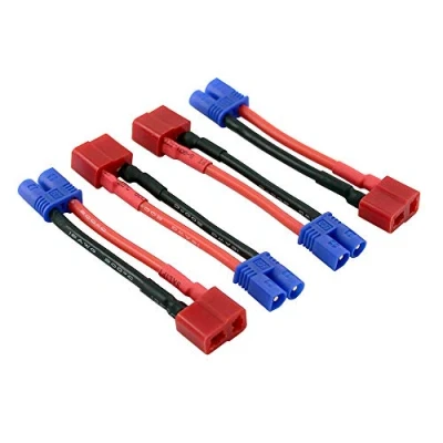 Image of OliRC 4pcs T Plug Deans Style Female to EC2 Male Connector Adapter with 5cm 2inch 16awg Wire(C36 4)