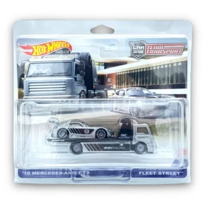 Image of Hot Wheels Team Transport &#039;16 Mercedes AMG GT3 &amp; Fleet Street (Silver Black) #48 2022 COMES IN A KLAS CAR KEEPER PROTECTIVE COLLECTORS CASE HCR39