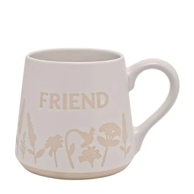 Image of Widdop &amp; Co. Stoneware Sentiment Mug Friend Wildflower Meadow Contemporary Heartfelt Gift Idea The Cottage Garden