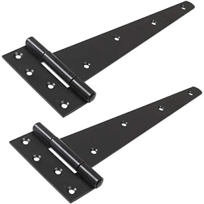 Image of 2X Black Heavy Duty Tee Hinges Long Gate/Shed/Door T 250mm,300mm (300 mm (Black))