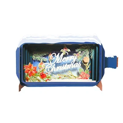 Image of Message In A Bottle Merry Christmas Pop Up Greeting Card Alljoy Cards