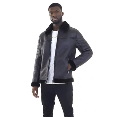 Image of Brave Soul Blackout Faux leather jacket, Men&#039;s, Size: Small, Black