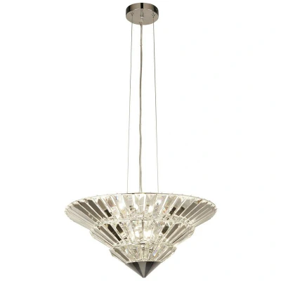 Image of Savannah 8 Light Pendant To Flush Chrome, Clear Crystal