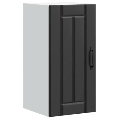 Image of vidaXL Lucca Black Kitchen Wall Cabinet Modern Engineered Wood Storage 60x31x40 cm