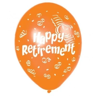 Image of Amscan International Happy Retirement Latex Balloons, Pack of 6