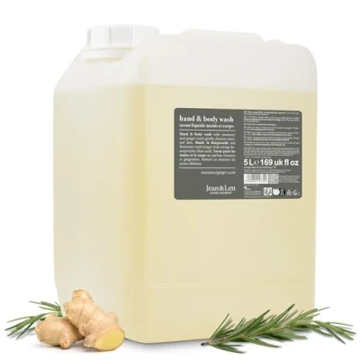 Image of Jean &amp; Len Rosemary Ginger Hand Soap, Moisturising Effect, Paraben Silicone, Refill Canister, Sustainable, 5 Litres