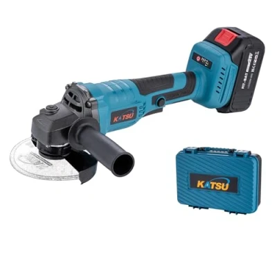 Image of KATSU FIT BAT 21V Brushless Cordless Angle Grinder 115mm with 3.0Ah Battery and Charger, 3 Speeds, Plastic Case Packing for Grinding Cutting Polishing 102606B