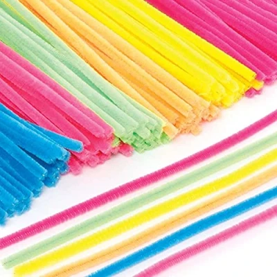 Image of Baker Ross FE482 Neon Pipe Cleaners Craft Set Pack of 120, Wire, Card Making Supplies, Childrens Arts and Crafts Materials, Embellishments for Crafting