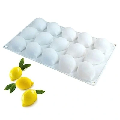 Image of Danlai 3D Lemon Silicone Cake Mold, Mousse Dessert Molds Ice Cube Jello Chocolate Truffle Mold Pastry Baking