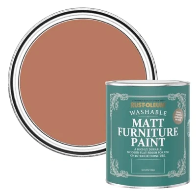 Image of Rust Oleum Red Furniture Paint in Matt Finish Siena 750ml