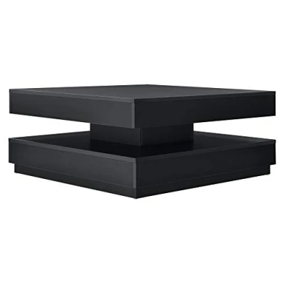Image of [en.casa] Coffee table Florenz 76 x 38 cm Side with swivelling top and shelf Living room Sofa Black