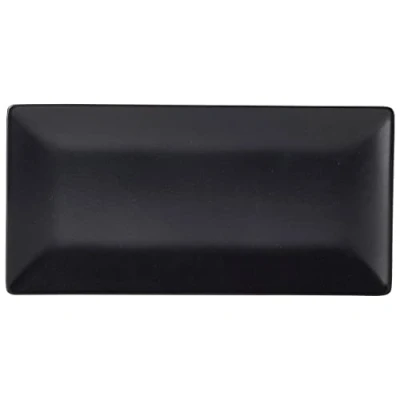 Image of Luna Stoneware Black Rectangular Plate 10x6inch/25x15cm Single Crockery, Table Presentation
