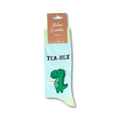 Image of Urban Eccentric Unisex Tea Rex Socks Gift 1 Pair Cotton Rich Premium Novelty Gifts