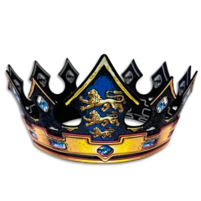 Image of Liontouch Triple Lion King Crown Medieval Pretend Play Foam Toy For Children Ready Adventures in the Kingdom Roleplay, Dress Up, Fancy Dresses &amp; Royal Costumes Kids Size Adjustable