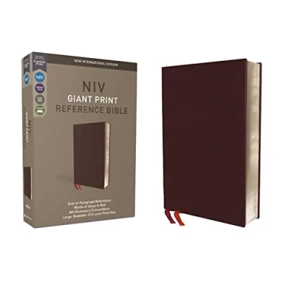 Image of NIV, Reference Bible, Giant Print, Bonded Leather, Burgundy, Red Letter Edition, Comfort Print