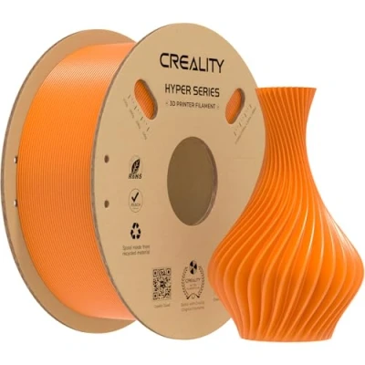 Image of Creality PLA Filament 1.75mm for 3D Printer High Speed 30 600mm/s, 1kg(2.2lbs)/Spool Hyper Filament, Dimensional Accuracy ± 0.03 mm, Fits Printers (Orange)