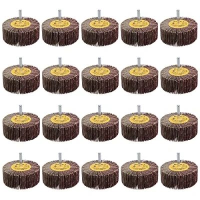 Image of 80 Grit 80mm Flap Wheel Disc Abrasive Sanding Pads For Drills 6mm Shank 20pc