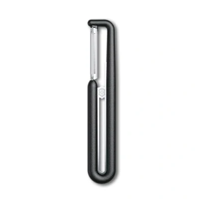 Image of Victorinox Peeler Nova I, for Vegetables, Fruits, Straight Edge, Double Edged, Extra Sharp, Swiss Made, Black
