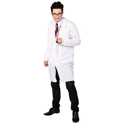 Image of Mens Doctors Coat Costume Outfit for Scientist Fancy Dress Mans Male