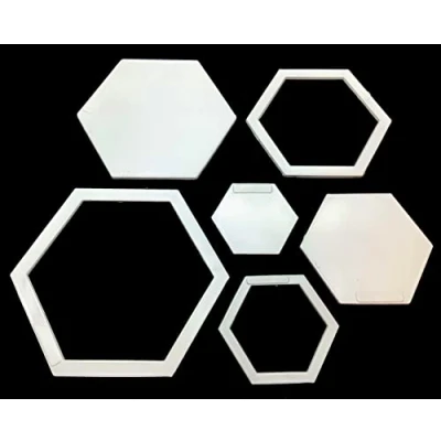 Image of Linic Products UK Made Patchwork Templates, Set C: 6 Hexagonal Shapes, Craft Stencils (S7882) Free Postage