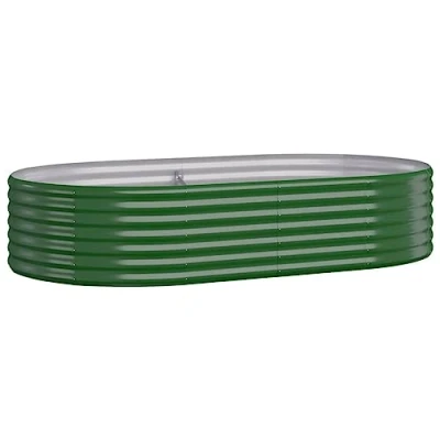 Image of vidaXL Garden Raised Bed Powder coated Steel 175x100x36 cm Green