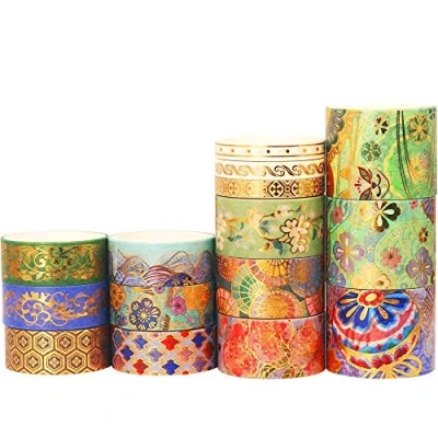 Image of YUBX 15 Rolls Washi Tape Decorative Paper Masking for Scrapbooking Crafts DIY (Splendid Embroidery)