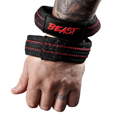 Image of Alpha Designs &#039;BEAST&#039; Figure 8 Lifting Straps Gym Weightlifting 31 Inches