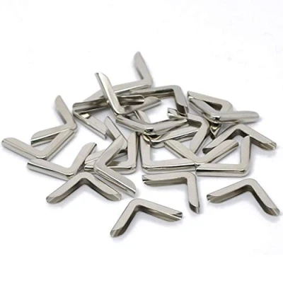 Image of TopHomer 20Pcs Book Edge Corner Protectors for 4mm Thick Scrapbooking Display Album Menu File Folder Notebook Page Metal Shields Guard Decorative (Silver)