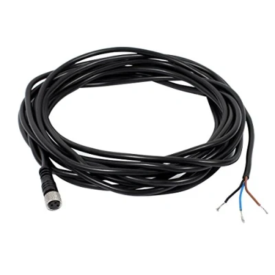 Image of Sourcingmap M8 Female Straight 3 Pins Connector Aviation Socket Electrical Cable 5M